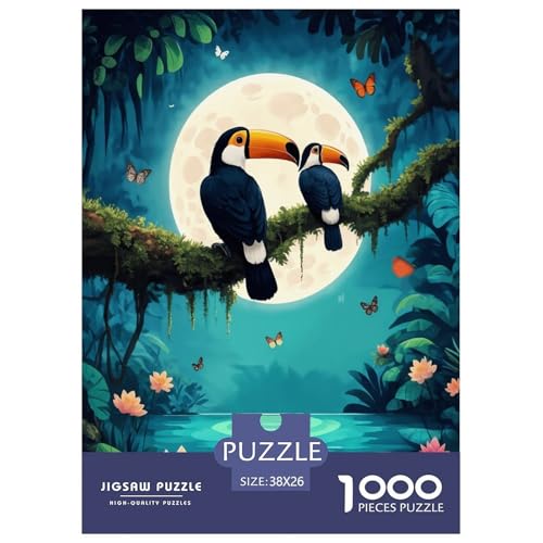 1000 Teile Tukane Puzzle Für Erwachsene Und Kinder Geschicklichkeitsspiel Zwei Tukane Jungle Puzzles Aus Karton Wohndekoration Geschenk Zum Geburtstag 38x26cm/1000pcs von EMYXPAQM