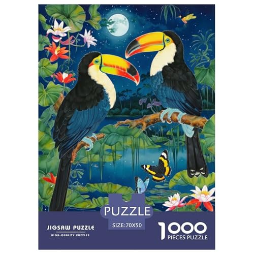 1000 Teile Tukane Puzzle Für Erwachsene Und Kinder Geschicklichkeitsspiel Zwei Tukane Lake Lilie Puzzles Aus Karton Wohndekoration Geschenk Zu Weihnachten 70x50cm/1000pcs von EMYXPAQM