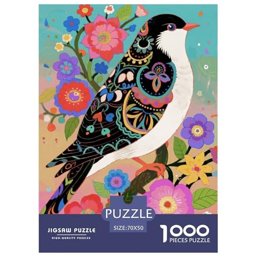 1000 Teile Vogel Puzzle Für Erwachsene Und Kinder Geschicklichkeitsspiel Vogel Blumes Puzzle Aus Karton Wohndekoration Geschenk Für Erwachsene 70x50cm/1000pcs von EMYXPAQM