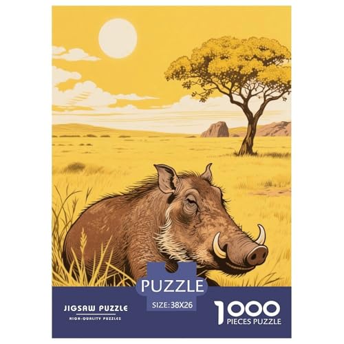 1000 Teile Warzenschwein Puzzle – Für Erwachsene, Herausforderndes Knobelspiel, Grasland Puzzle, Wohnkultur, Einzigartiges Geschenk 38x26cm/1000pcs 1000 Teile Warzenschwein Puzzle – Für Erwachsene, Herausforderndes Knobelspiel, Grasland Puzzle, Wohnkultur, Einzigartiges Geschenk 38x26cm/1000pcs von EMYXPAQM