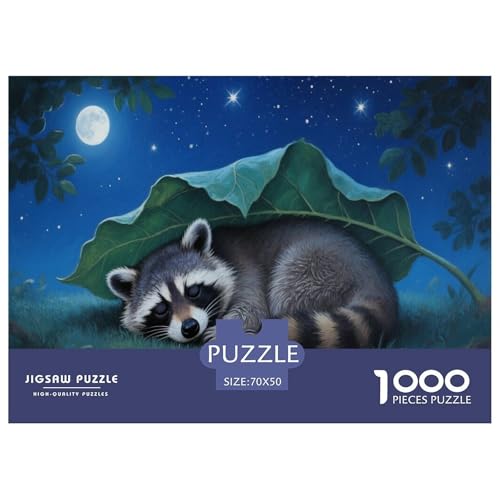 1000 Teile Waschbär Puzzle Für Erwachsene Und Kinder Pädagogisches Spiel Puzzles Aus Karton Wohndekoration Geschenk Für Erwachsene 70x50cm/1000pcs von EMYXPAQM