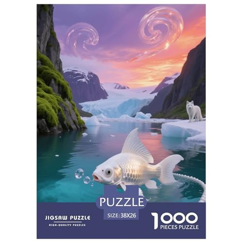 1000 Teile Weißer Goldfisch Puzzle – Für Erwachsene, Anspruchsvolles Spiel, Gletscher Puzzles, Wohnkultur, Geschenk Für Erwachsene 38x26cm/1000pcs 1000 Teile Weißer Goldfisch Puzzle – Für Erwachsene, Anspruchsvolles Spiel, Gletscher Puzzles, Wohnkultur, Geschenk Für Erwachsene 38x26cm/1000pcs von EMYXPAQM