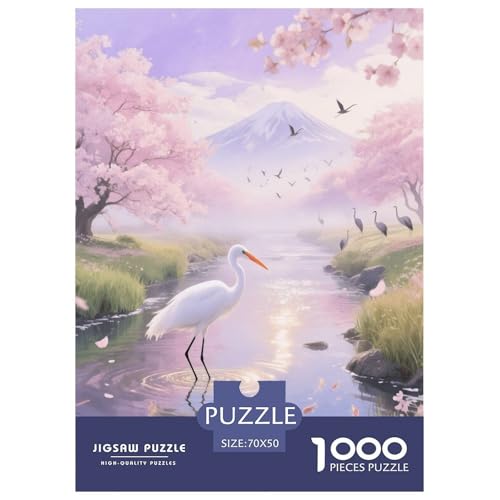 1000 Teile Weißer Storch Puzzle – Für Erwachsene, Anspruchsvolles Spiel, Kirschblüte Puzzle, Wohnkultur, Geschenk Für Erwachsene 70x50cm/1000pcs 1000 Teile Weißer Storch Puzzle – Für Erwachsene, Anspruchsvolles Spiel, Kirschblüte Puzzle, Wohnkultur, Geschenk Für Erwachsene 70x50cm/1000pcs von EMYXPAQM