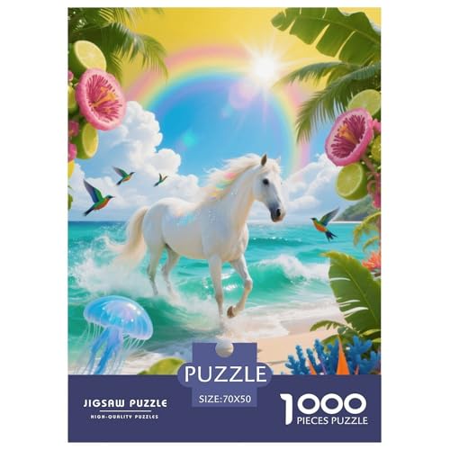 1000 Teile Weißes Pferd Puzzle – Für Erwachsene, Familienfreundlicher Denkspaß, Strandpflanzen Puzzle, Dekoration, Geschenk Für Kinder 70x50cm/1000pcs 1000 Teile Weißes Pferd Puzzle – Für Erwachsene, Familienfreundlicher Denkspaß, Strandpflanzen Puzzle, Dekoration, Geschenk Für Kinder 70x50cm/1000pcs von EMYXPAQM