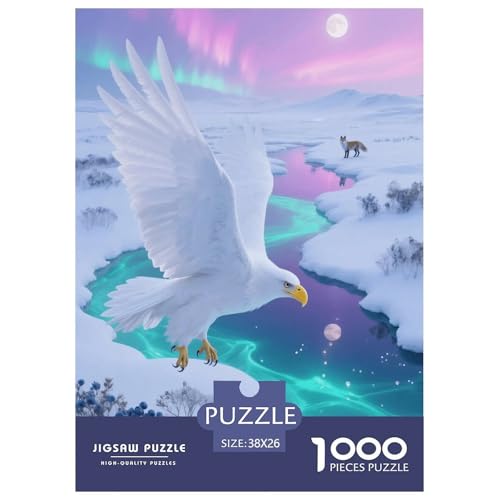 1000 Teile Weißkopfseeadler Puzzle – Für Erwachsene, Anspruchsvolles Spiel, Gletscher Puzzles, DekoRatteion, Geschenk Für Kinder 38x26cm/1000pcs von EMYXPAQM