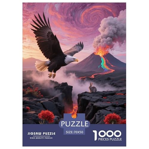 1000 Teile Weißkopfseeadler Puzzle – Für Erwachsene, Anspruchsvolles Spiel, Vulkan Puzzles, Wohnkultur, Geschenk Zum Geburtstag 70x50cm/1000pcs 1000 Teile Weißkopfseeadler Puzzle – Für Erwachsene, Anspruchsvolles Spiel, Vulkan Puzzles, Wohnkultur, Geschenk Zum Geburtstag 70x50cm/1000pcs von EMYXPAQM