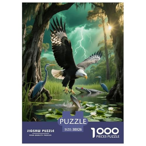 1000 Teile Weißkopfseeadler Puzzle – Für Erwachsene, Anspruchsvolles Spiel, Weißkopfseeadler Jagd Puzzles, Wohnkultur, Geschenkideen 38x26cm/1000pcs von EMYXPAQM