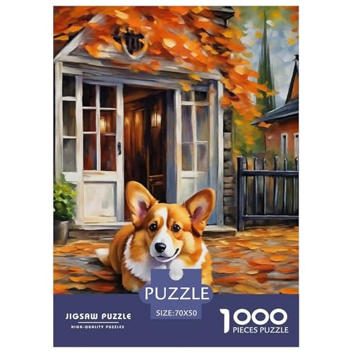 1000 Teile Welsh Corgi Puzzle – Für Erwachsene, Herausforderndes Knobelspiel, Holzhütte Herbstlaub Puzzles, Wohnkultur, Einzigartiges Geschenk 70x50cm/1000pcs 1000 Teile Welsh Corgi Puzzle – Für Erwachsene, Herausforderndes Knobelspiel, Holzhütte Herbstlaub Puzzles, Wohnkultur, Einzigartiges Geschenk 70x50cm/1000pcs von EMYXPAQM