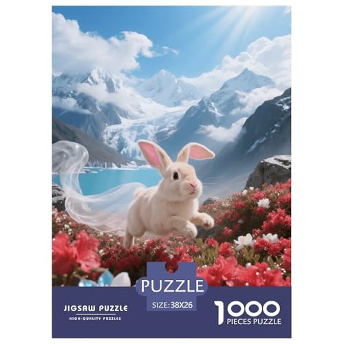 1000 Teile Widderkaninchen Puzzle – Für Erwachsene, Herausforderndes Denkspiel, Blumenmeer Puzzle, DekoRatteion, Geschenk Für Erwachsene 38x26cm/1000pcs von EMYXPAQM