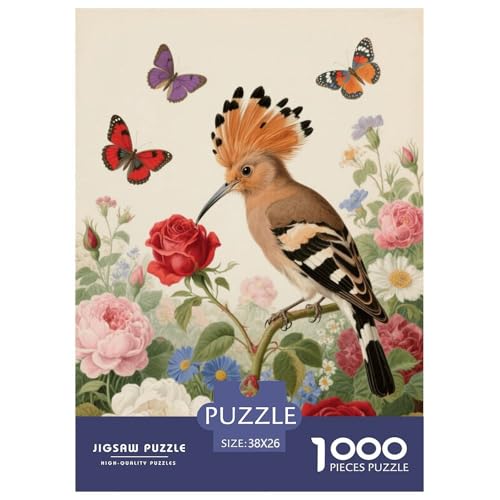 1000 Teile Wiedehopf Puzzle Für Erwachsene Und Kinder Geschicklichkeitsspiel Wiedehopf Blumen Puzzle Aus Karton Wohndekoration Unique Gift 38x26cm/1000pcs von EMYXPAQM