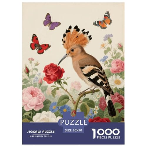 1000 Teile Wiedehopf Puzzle Für Erwachsene Und Kinder Geschicklichkeitsspiel Wiedehopf Blumen Puzzles Aus Karton Wohndekoration Geschenk Für Kinder 70x50cm/1000pcs von EMYXPAQM