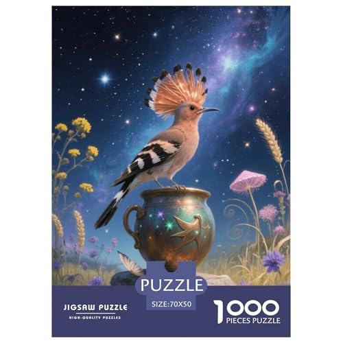 1000 Teile Wiedehopf Puzzle Für Jugendliche Und Erwachsene Pädagogisches Spiel Wiedehopf Blumen Nebula Puzzles Aus Karton Wohndekoration Geschenkideen 70x50cm/1000pcs von EMYXPAQM