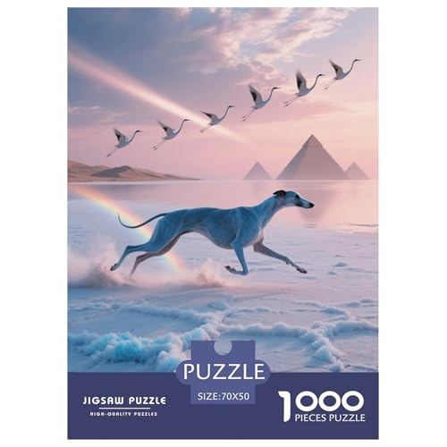 1000 Teile Windhund Puzzle – Für Erwachsene, Familienspaß & Lernspielzeug, Hund Kranich Puzzle, Wohnkultur, Geschenk Zum Geburtstag 70x50cm/1000pcs von EMYXPAQM