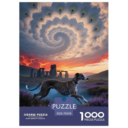 1000 Teile Windhund Puzzle – Für Erwachsene, Familienspaß & Lernspielzeug, Hund Wirbelwolke Puzzles, Dekoration, Einzigartiges Geschenk 70x50cm/1000pcs von EMYXPAQM