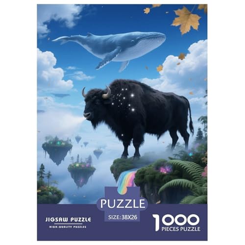 1000 Teile Wisent Puzzle – Für Erwachsene, Familienfreundlicher Denkspaß, Hängende Gärten Puzzle, Dekoration, Geschenk Zum Geburtstag 38x26cm/1000pcs von EMYXPAQM