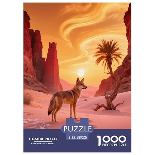 1000 Teile Wolf Puzzle – Für Erwachsene, Herausforderndes Denkspiel, Wüstenschlucht Puzzle, DekoRatteion, Geschenk Für Kinder 38x26cm/1000pcs von EMYXPAQM