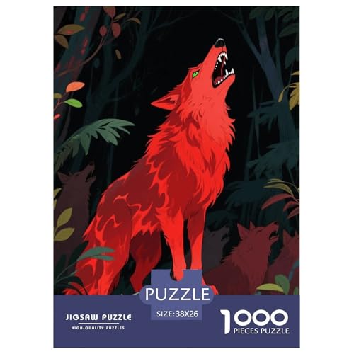 1000 Teile Wolf Puzzle Für Erwachsene Und Kinder Entspannung Spiel Roter Wolf Puzzle Aus Karton Wohndekoration Geschenkideen 38x26cm/1000pcs 1000 Teile Wolf Puzzle Für Erwachsene Und Kinder Entspannung Spiel Roter Wolf Puzzle Aus Karton Wohndekoration Geschenkideen 38x26cm/1000pcs von EMYXPAQM
