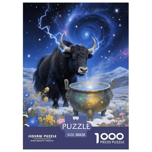 1000 Teile Yak Puzzle Für Erwachsene Und Kinder Geschicklichkeitsspiel Yak Bronze Puzzles Aus Karton Wohndekoration Geschenk Zu Weihnachten 38x26cm/1000pcs von EMYXPAQM
