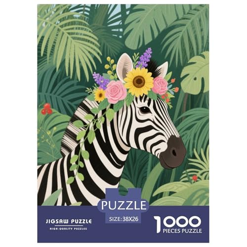 1000 Teile Zebra Puzzle Für Erwachsene Und Kinder Geschicklichkeitsspiel Zebra Pflanzen Mädchenande Puzzle Aus Karton Wohndekoration Geschenkideen 38x26cm/1000pcs von EMYXPAQM