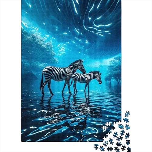 1000 Teile Zebra Puzzle Für Erwachsene Und Kinder Holzpuzzle Familien Spiel Zebra Mystischer Hintergrund Puzzle Wohndekoration Einzigartiges Geschenk 1000pcs (75x50cm) von EMYXPAQM