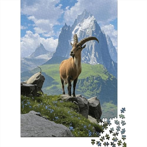 1000 Teile Ziege Puzzle Für Erwachsene Und Kinder Holzpuzzle Familien Spiel Ziege Felsenklippe Puzzle Wohndekoration Geschenkideen 1000pcs (75x50cm) von EMYXPAQM