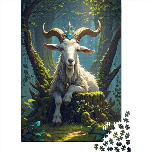 1000 Teile Ziege Puzzle Für Erwachsene Und Kinder Holzpuzzle Familien Spiel Ziege Krone Puzzle Wohndekoration Geschenk Für Kinder 1000pcs (75x50cm) von EMYXPAQM