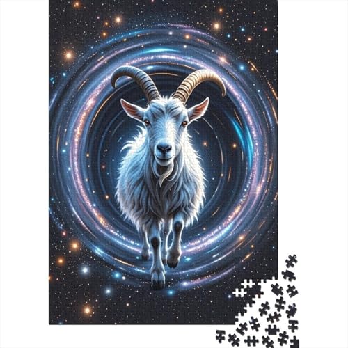 1000 Teile Ziege Puzzle Für Erwachsene Und Kinder Holzpuzzle Familien Spiel Ziege Sternenfluss Puzzles Wohndekoration Geschenk Für Kinder 1000pcs (75x50cm) von EMYXPAQM