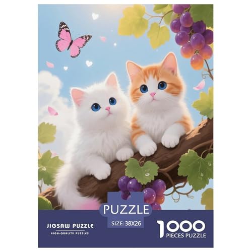 1000 Teile Zwei Kätzchen Puzzle – Für Erwachsene, Herausforderndes Knobelspiel, Weinrebe Puzzles, Wohnkultur, Einzigartiges Geschenk 38x26cm/1000pcs 1000 Teile Zwei Kätzchen Puzzle – Für Erwachsene, Herausforderndes Knobelspiel, Weinrebe Puzzles, Wohnkultur, Einzigartiges Geschenk 38x26cm/1000pcs von EMYXPAQM