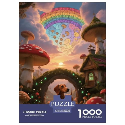1000 Teile Zwergpinscher Puzzle – Für Erwachsene, Familienspaß & Lernspielzeug, Hund Pilz Puzzle, Dekoration, Geschenk Für Kinder 38x26cm/1000pcs von EMYXPAQM