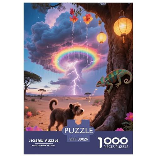 1000 Teile Zwergschnauzer Puzzle – Für Erwachsene, Familienspaß & Lernspielzeug, Hund Chamäleon Puzzle, Wohnkultur, Geschenkideen 38x26cm/1000pcs von EMYXPAQM