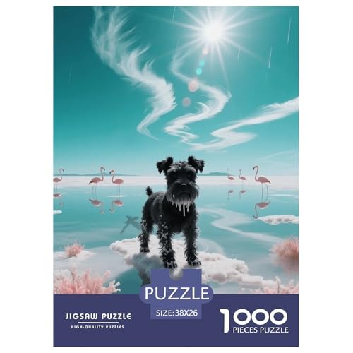 1000 Teile Zwergschnauzer Puzzle – Für Erwachsene, Familienspaß & Lernspielzeug, Hund Salzsee Puzzle, Wohnkultur, Geschenk Für Kinder 38x26cm/1000pcs von EMYXPAQM