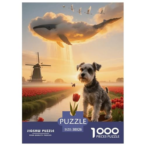 1000 Teile Zwergschnauzer Puzzle – Für Erwachsene, Familienspaß & Lernspielzeug, Hund Wal Puzzle, Wohnkultur, Geschenk Für Kinder 38x26cm/1000pcs von EMYXPAQM