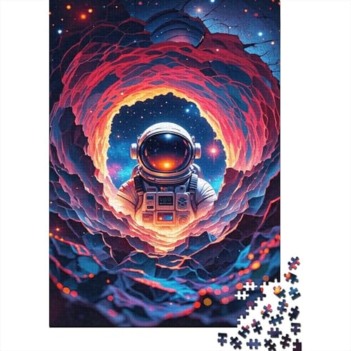 Astronaut Höhlennebel Puzzle 1000 Teile Holzspielzeug, Erwachsene & Kinder Ab 14 Jahren, Klassische Puzzles, Legespiel, Wohnkultur, Geschenk 1000pcs (75x50cm) von EMYXPAQM