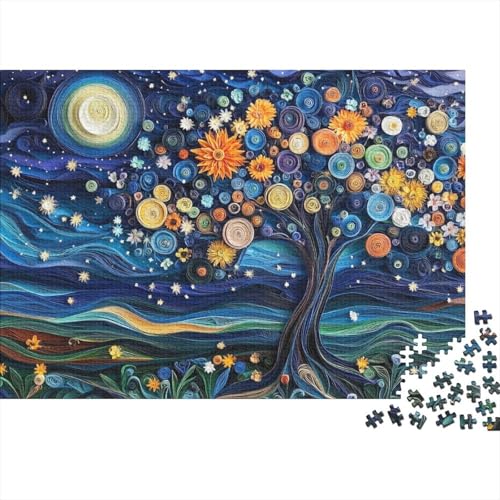 Baum Puzzle 1000 Teile Bunter Papierblumenbaum, Für Kinder Classic Pädagogisches Spiel Holzspielzeug Unique Gift 1000pcs (75x50cm) von EMYXPAQM