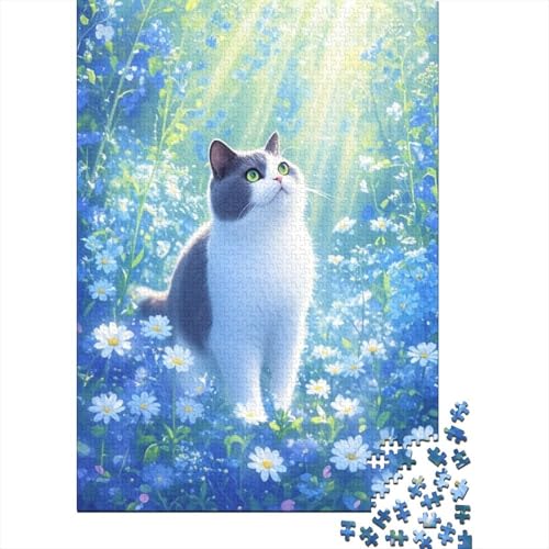Britisch Kurzhaar Chrysanthemenfeld Puzzle 1000 Teile Holzspielzeug, Jugendliche & Erwachsene, Klassische Puzzles, Lernspiel, Wohnkultur, Geschenkideen 1000pcs (75x50cm) von EMYXPAQM