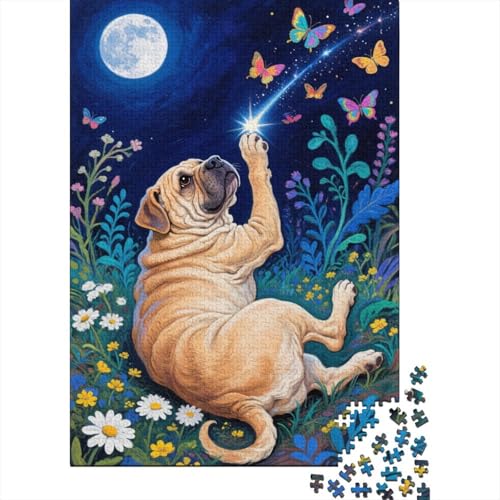 Bulldogge Puzzle 1000 Teile Bulldoggege Meteorit, Für Kinder Klassische Holzpuzzles Lernspiel Unique Gift 1000pcs (75x50cm) von EMYXPAQM