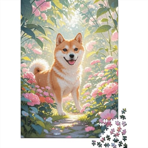 Corgi Rosafeld Puzzle 1000 Teile Holzspielzeug, Erwachsene & Kinder Ab 14 Jahren, Klassische Puzzles, Legespiel, Home Dekoration, Einzigartiges Geschenk 1000pcs (75x50cm) von EMYXPAQM