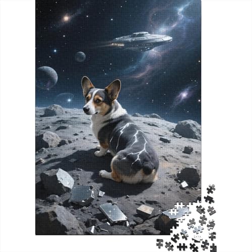 Corgi UFO Planet Puzzle 1000 Teile Holzspielzeug, Jugendliche & Erwachsene, Klassische Puzzles, Lernspiel, Home Dekoration, Geschenk 1000pcs (75x50cm) von EMYXPAQM