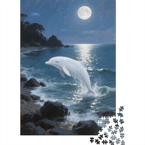 Delfin Küste Puzzle 1000 Teile Holzspielzeug, Erwachsene & Kinder Ab 14 Jahren, Klassische Puzzles, Legespiel, Wohnkultur, Geschenk 1000pcs (75x50cm) von EMYXPAQM