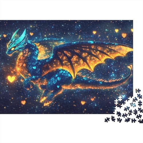 Drache Puzzle 1000 Teile Drache im Sternenhimmel, Für Kinder Classic Lernspiel Holzpuzzles Als Geschenk 1000pcs (75x50cm) von EMYXPAQM