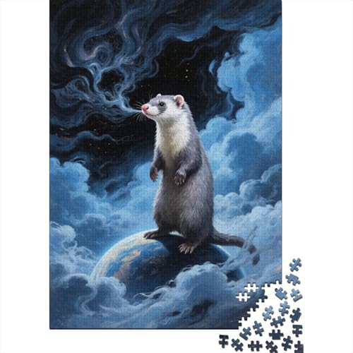 Frettchen Erde Rauch Puzzle 1000 Teile Holzspielzeug, Erwachsene & Kinder Ab 14 Jahren, Klassische Puzzles, Legespiel, Home Dekoration, Einzigartiges Geschenk 1000pcs (75x50cm) von EMYXPAQM