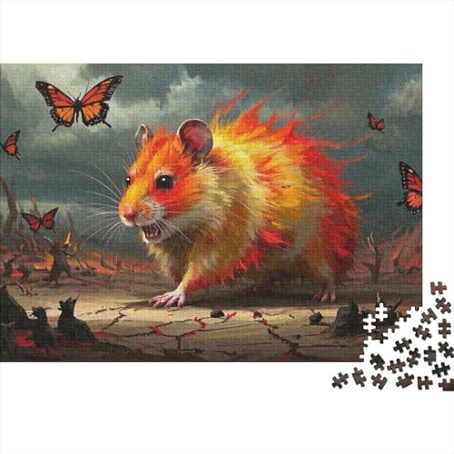 Hamster Puzzle 1000 Teile Wütende Hamster in der Wildnis, Für Kinder Classic Pädagogisches Spiel Holzpuzzles Als Geschenk 1000pcs (75x50cm) von EMYXPAQM