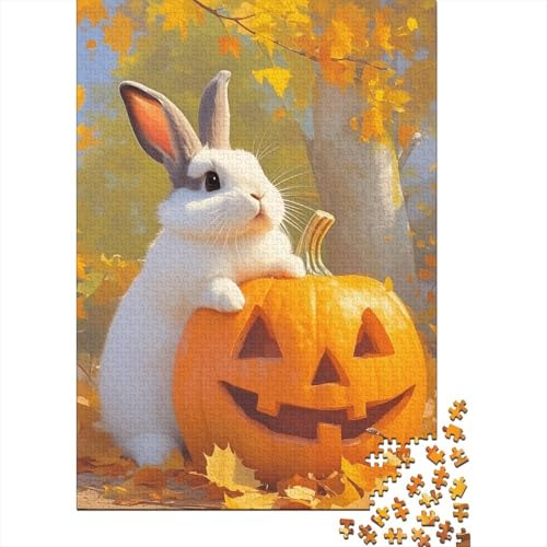 Hase Kürbis Puzzle 1000 Teile Holzspielzeug, Jugendliche & Erwachsene, Klassische Puzzles, Schwer, Moderne Wohnkultur, Geschenk 1000pcs (75x50cm) von EMYXPAQM