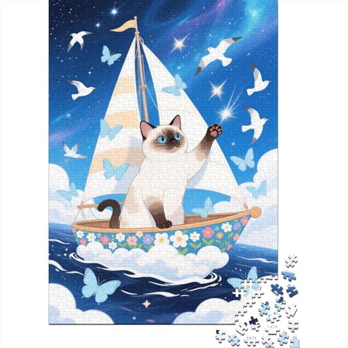 Heilige Birma Puzzle 1000 Teile Heilige Birma Segelboot, Für Kinder Klassische Holzpuzzles Lernspiel Als Geschenk 1000pcs (75x50cm) von EMYXPAQM