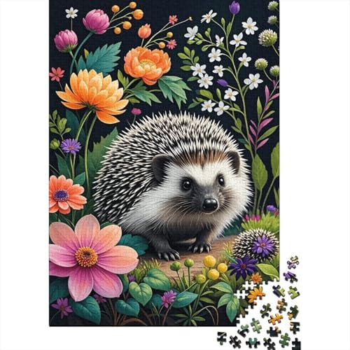 Igel Buntes Grün Puzzle 1000 Teile Holzspielzeug, Jugendliche & Erwachsene, Klassische Puzzles, Lernspiel, Wohnkultur, Geschenkideen 1000pcs (75x50cm) von EMYXPAQM