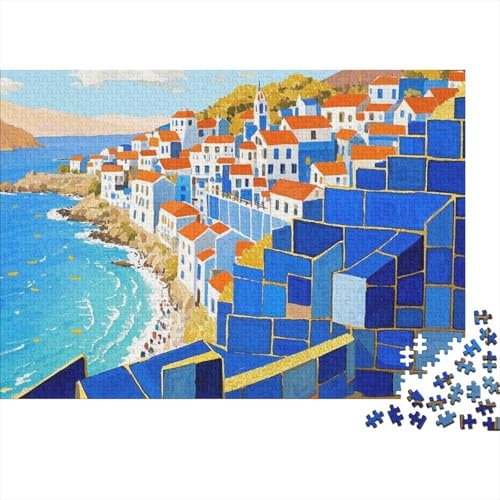Küstenstädte Puzzle 1000 Teile Mosaikstil-Küstenstadt, Für Kinder Classic Lernspiel Holzpuzzles Als Geschenk 1000pcs (75x50cm) von EMYXPAQM