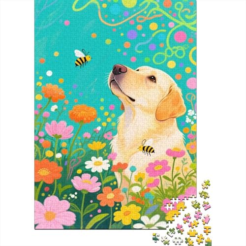 Labrador Retriever Puzzle 1000 Teile Labrador Retriever blickt zum Himmel, Für Kinder Klassische Holzspielzeug Lernspiel Als Geschenk 1000pcs (75x50cm) von EMYXPAQM