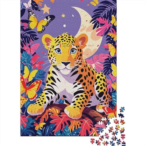 Leopard Puzzle 1000 Teile Der Leopard lag auf dem Stein, Für Kinder Klassische Holzpuzzles Herausforderung Unique Gift 1000pcs (75x50cm) von EMYXPAQM