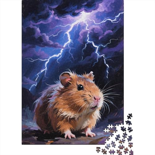 Meerschweinchen Blitz Puzzle 1000 Teile Holzspielzeug, Erwachsene & Kinder Ab 14 Jahren, Klassische Puzzles, Legespiel, Home Dekoration, Geschenkideen 1000pcs (75x50cm) von EMYXPAQM