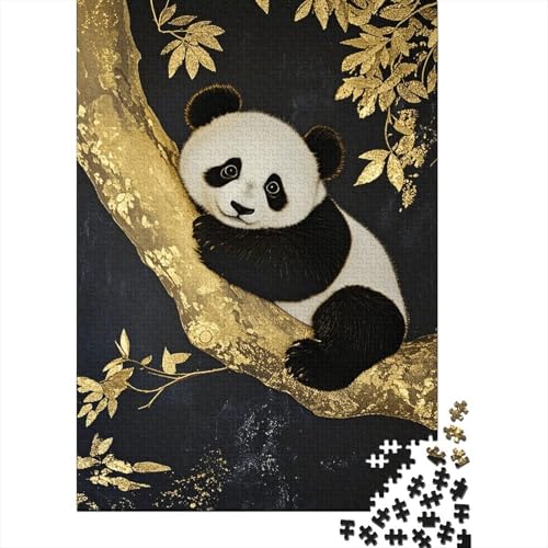 Panda Goldener AST Puzzle 1000 Teile Holzspielzeug, Erwachsene & Kinder Ab 14 Jahren, Klassische Puzzles, Legespiel, Home Dekoration, Einzigartiges Geschenk 1000pcs (75x50cm) von EMYXPAQM